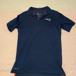 NIKE dri-fit NFL on field apparel New England Patriots football polo